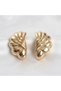 Gold Color Stainless Steel Vintage Seashell Earrings |   Luxury Fan Design Women's Earrings - 2