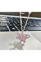 316L Steel Chain Silver Color Pink Heart Dock Model Necklace - 5