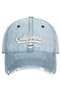 Women's California Embroidered Vintage Denim Hat Distressed Jeans Baseball Cap Hat - 4