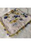 Handmade Needlework Writing, Scarf, Yemeni, Mevlit Cover, Head Cover, 4 Sides Embroidered, 100% Cotton, 100*100cm - 4