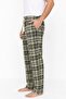 Men's Pajama Bottoms 100% Cotton Plaid Patterned with Pockets and Ties - 2