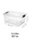 6 Pieces 15Lt Elora Organizer Box - Multi-Purpose Storage Box with Lockable Lid for Cabinets, Transparent - 5