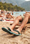 Men's Mint Green Fabric Strap Comfortable Beach and Casual Flip-Flops Summer Sea Beach Slippers - 4