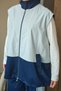 Women's Double Color Pocket Detail Thick Striped Vest Suit Navy Blue - 6