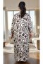 Pocketed Boat Neck Truvakar Sleeve Oversize Large Size Cotton Viscose Dress - 3