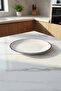 Set of 6 Valencia Serving Plates 27cm Rim Navy Blue - 5