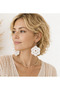 Handmade Ecru Bohemian Floral Knitted Earrings - 4