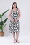 Women's Black Polka Dot Patterned Strappy Plus Size Dress - 4