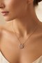 Women's Gold Color Heart-Shaped Clover Figured Pink Zircon Stone Stainless Steel Necklace - 2