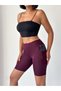 Women's High Waist Gathering Pocket Shorts Sports Leggings - 2