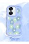 Realme C55 Compatible Case Camera Protector Blue Silicone Couple Phone Case Floral Pattern - 2