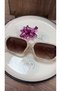 Women's Cream Marble Pattern Geometric Uv400 Sunglasses - 2