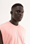 Men's Oversize Crew Neck Basic Undershirt Dark Powder - 4