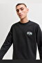Men's Chest Printed Crew Neck Sweatshirt - Aero - 4