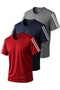 3-Piece Sleeve Stripe Quick Dry Breathable Fabric Sports T-Shirt