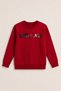 Spider-Man Embossed Text Printed Red Boys' Sweatshirt