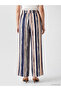 Mixed Striped Women's Trousers with Elastic Waist - 4