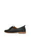 Black Leather Women's Flat Ballerinas - 5