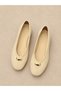Cream Women's Elegant Metal Detailed Flat Sole Ballerinas – Suitable for Daily and Office Use - 4