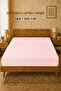 160X200 cm Double Light Pink Elastic Fitted Sheet - 3