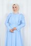 Ruffle Lace Modal Lined Tulle Dress Baby Blue Hnt8618 - 4