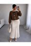 Women's Beard Knitwear Cardigan with Threaded Collar and Button Detail - 5