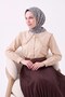 وشاح ناعم بلون الحصى والقهوة الحليبية - 2