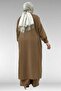 57029 Plus Size Half-Patch Slit Pants Suit - Tan - 6