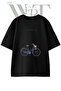 Amsterdam Bicycle Design Printed Unisex Black Oversize T-Shirt