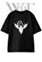 Deathly Hallows Reaper Design Printed Unisex Black Oversize T-Shirt