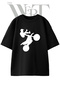 Motocross Stunt_1 Design Printed Unisex Black Oversize T-Shirt