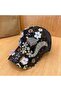 Women's Sequin Stone Embroidered Baseball Cap with Fox Figure and Floral Detail, Mesh Party Hat, Handcrafted
