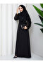 Women's Lace-Detachted Shawl with Detailing, Ferace Kep Black - 5