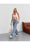 Tinted High Waist Wide Leg Pre-Processed Denim/Deenim Baggy Pants Jeans - 2