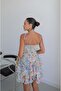Turquoise Floral Flounce Mini Dress - 5