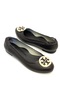 Genuine Leather Ballet Flats with Metal Buckle - 2