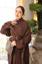 Brown Waist Belted Oversize Tunic with Pockets - 4