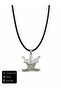 316L Stainless Steel Zulfiqar Sword Motif Black Cord Men's Necklace Gift