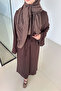 Basic Combed Cotton Dress - Brown - 3