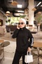 Women's Long Tunic and Pants with Side Stripes and Zipper, Two-Piece Hijab Set - 3