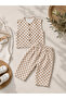 Girl's and Boy's Square Patterned 2-Piece Set Vest and Pants Combination - 2