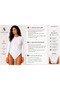 Women's White Long Sleeve Hooked Bodysuit - Soft Texture - 2