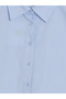 Blue Plus Size Poplin Women's Shirt - 4