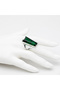 Silver Ring With Green Emerald Stone