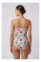 SwimSuit Floral Butterfly (Teal/Pink) - 2