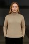 Women's Full-Length Turtleneck Knitwear Sweater Thick Ribbed - Beige - 3