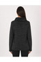 Women's Black Knitwear Half Turtleneck Blouse - 2