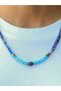 Natural Stone Sodalite Hematite Apatite Natural Stone Women's Necklace for Focus, Balance and Inspiration Euk54Sha - 2
