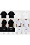 Oversize Unisex Premium Basic Tişört - Minimal Logo - Siyah