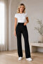 Black Crepe Fabric High Waist Office Trousers Black Fabric Trousers 150 - 4